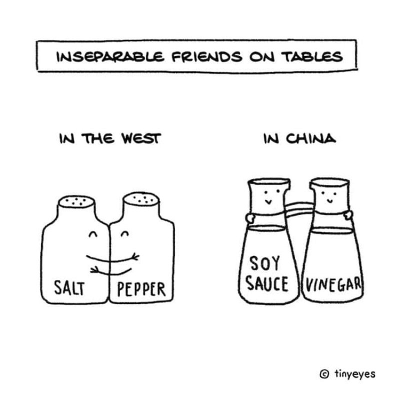 comic shows cultural difference between China and the West