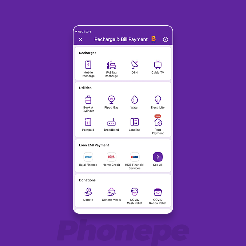 Pay bills from phonepe
